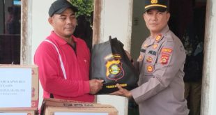Polres Banyuasin beri sembako ke korban bencana puting beliung